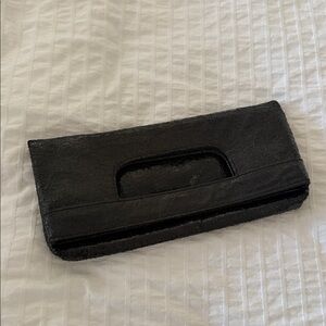 Cache Black Textured Clutch